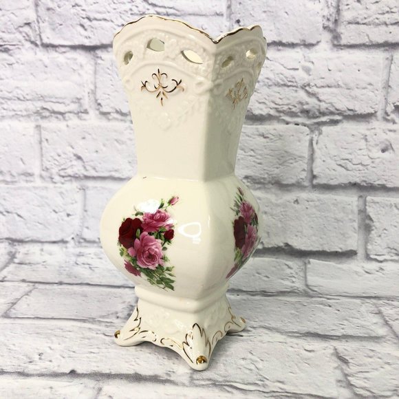 Unbranded Other - Elegant Floral Victorian Vase Porcelain Ceramic